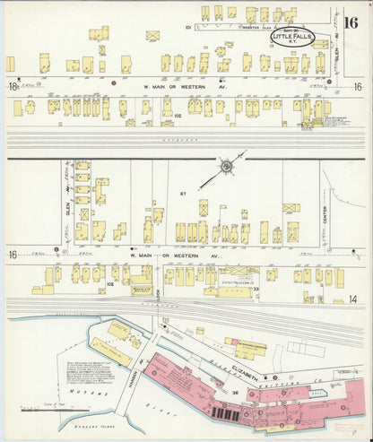 Sanborn Fire Insurance Map from Little Falls, Herkimer County, New York (1911), Sheet #0016 - Complete Map Set gallery image, historic Sanborn map, vintage wall art, New York New York