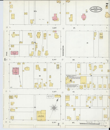 Sanborn Fire Insurance Map from Manchester, Adams County, Ohio (1904), Sheet #0007 - Historic Sanborn Fire Insurance Map Print, vintage old map wall art, antique decor, genealogy gift, Ohio Ohio map