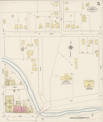 Sanborn Fire Insurance Map from Vacaville, Solano County, California (1920), Sheet #0005 - Complete Map Set gallery image, historic Sanborn map, vintage wall art, California California