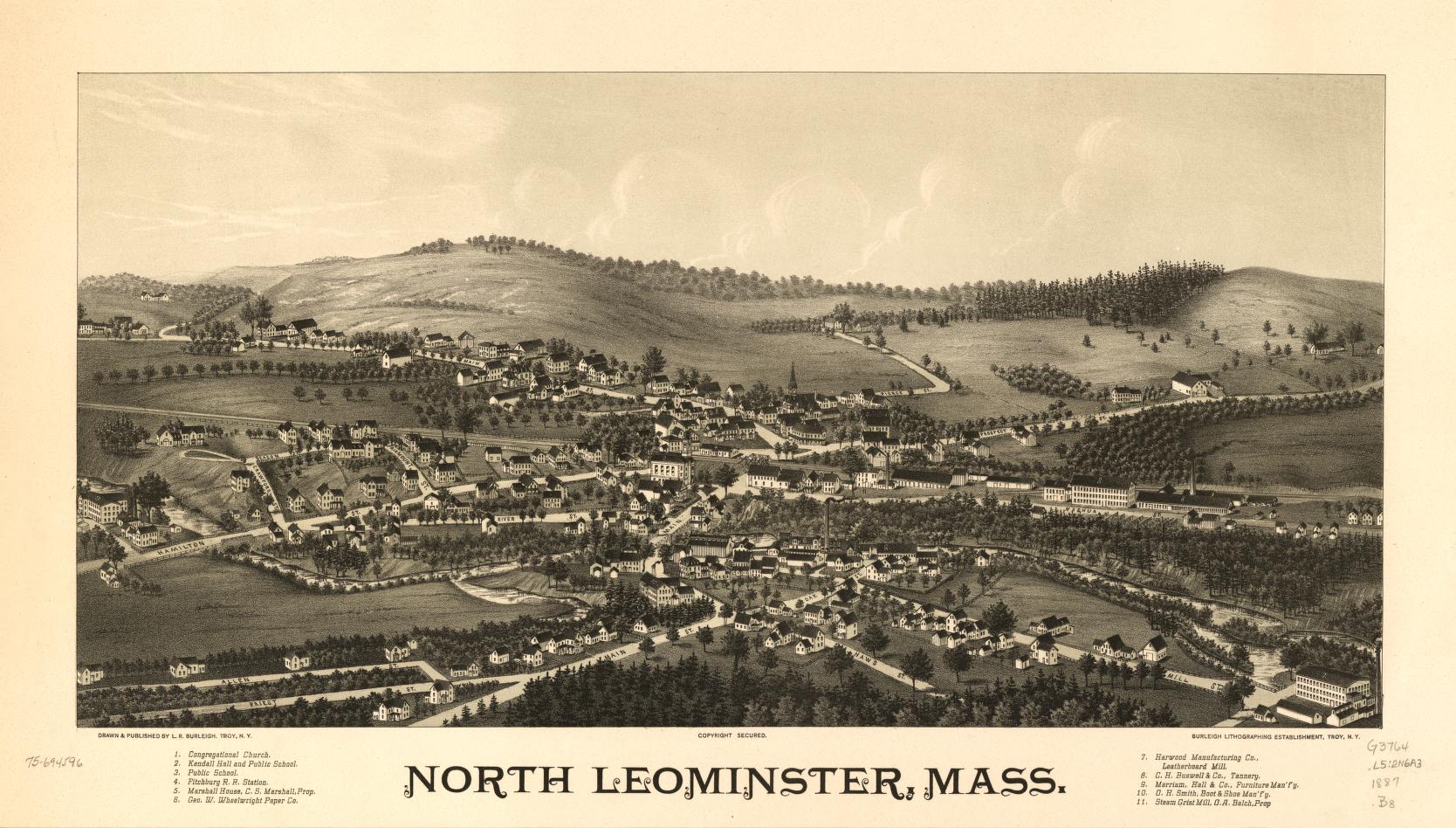 North Leominster, Mass. (1887) – Historic Bird’s-Eye View Panorama Print
