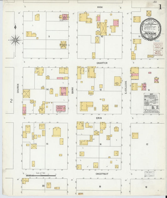 Sanborn Fire Insurance Map from Jackson, East Feliciana Parish, Louisiana. (1900) – Historic Sanborn Fire Insurance Map Print