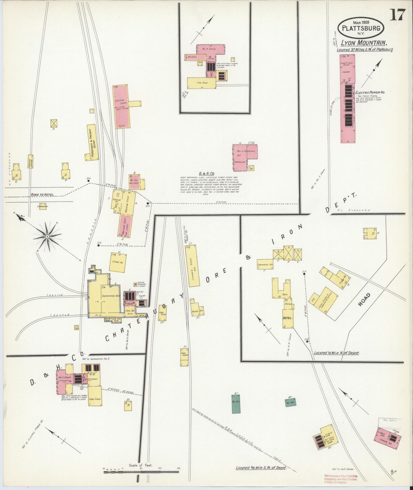 Sanborn Fire Insurance Map from Plattsburg, Clinton County, New York (1909), Sheet #0016 - Complete Map Set gallery image, historic Sanborn map, vintage wall art, New York New York