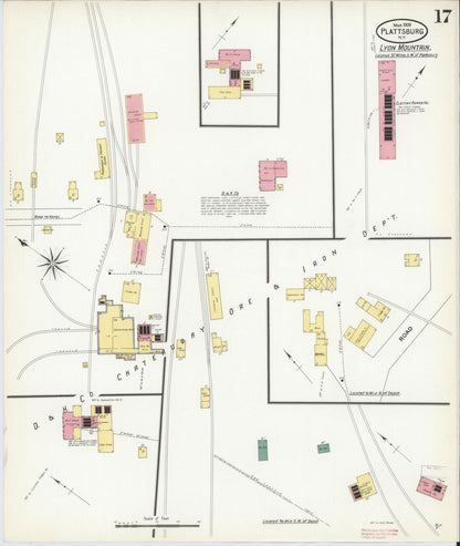 Sanborn Fire Insurance Map from Plattsburg, Clinton County, New York (1909), Sheet #0016 - Complete Map Set gallery image, historic Sanborn map, vintage wall art, New York New York