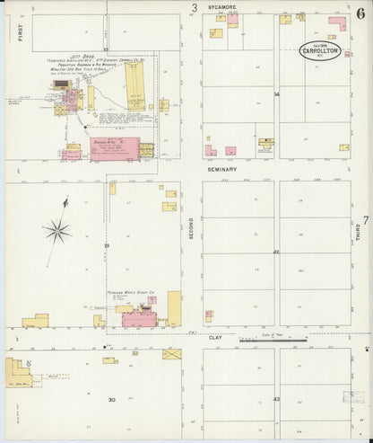 Sanborn Fire Insurance Map from Carrollton, Carroll County, Kentucky (1898), Sheet #0006 - Complete Map Set gallery image, historic Sanborn map, vintage wall art, Kentucky Kentucky