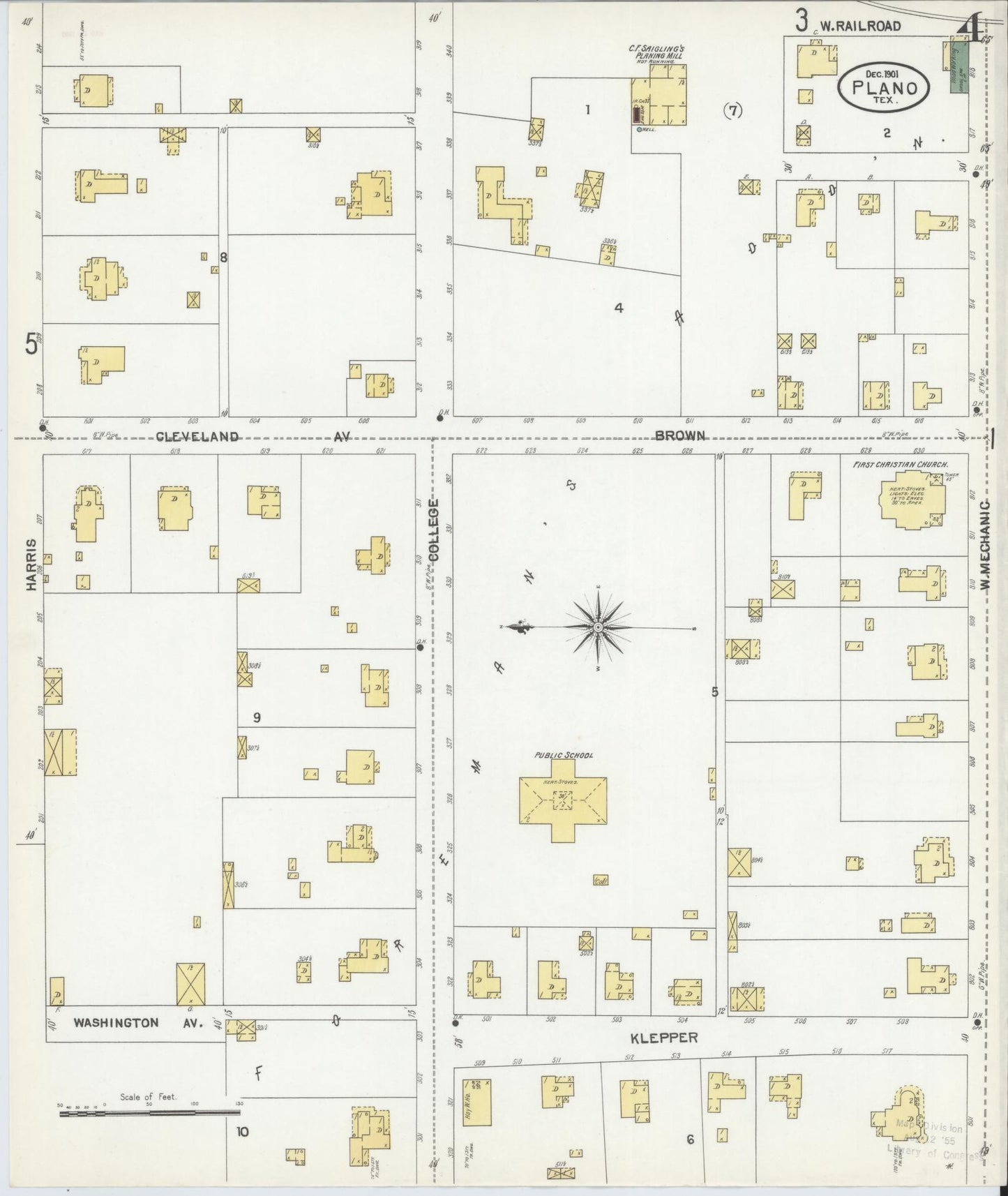 Sanborn Fire Insurance Map from Plano, Collin County, Texas (1901), Sheet #0004