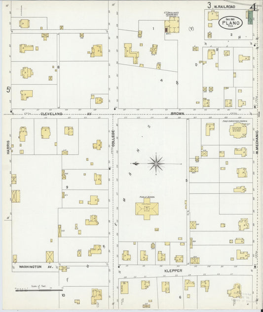 Sanborn Fire Insurance Map from Plano, Collin County, Texas (1901), Sheet #0004