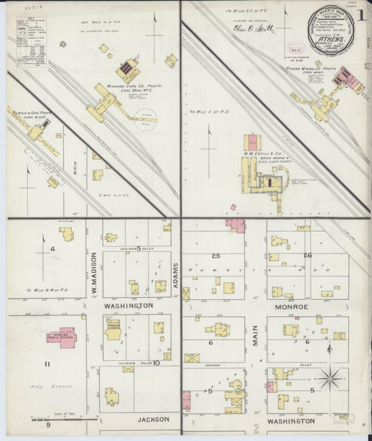Sanborn Fire Insurance Map from Athens, Menard County, Illinois. (1894) – Map View