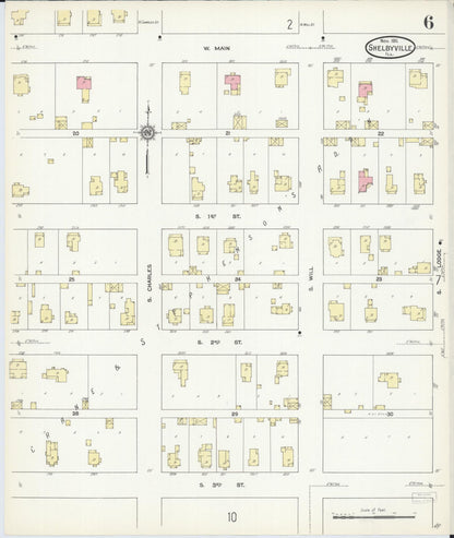 Sanborn Fire Insurance Map from Shelbyville, Shelby County, Illinois (1911), Sheet #0006 - Complete Map Set gallery image, historic Sanborn map, vintage wall art, Illinois Illinois