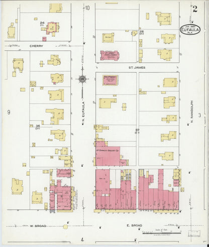 Sanborn Fire Insurance Map from Eufaula, Barbour County, Alabama (1920), Sheet #0002 - Complete Map Set gallery image, historic Sanborn map, vintage wall art, Alabama Alabama
