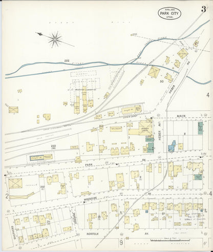Sanborn Fire Insurance Map from Park City, Summit County, Utah (1900), Sheet #0003 - Complete Map Set gallery image, historic Sanborn map, vintage wall art, Utah Utah