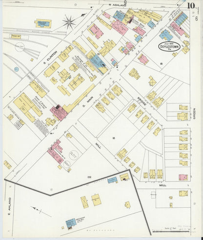 Sanborn Fire Insurance Map from Doylestown, Bucks County, Pennsylvania (1909), Sheet #0010 - Complete Map Set gallery image, historic Sanborn map, vintage wall art, Pennsylvania Pennsylvania