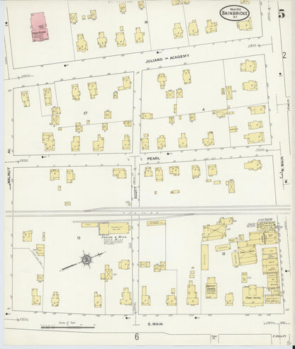 Sanborn Fire Insurance Map from Bainbridge, Chenango County, New York (1912), Sheet #0005 - Complete Map Set gallery image, historic Sanborn map, vintage wall art, New York New York
