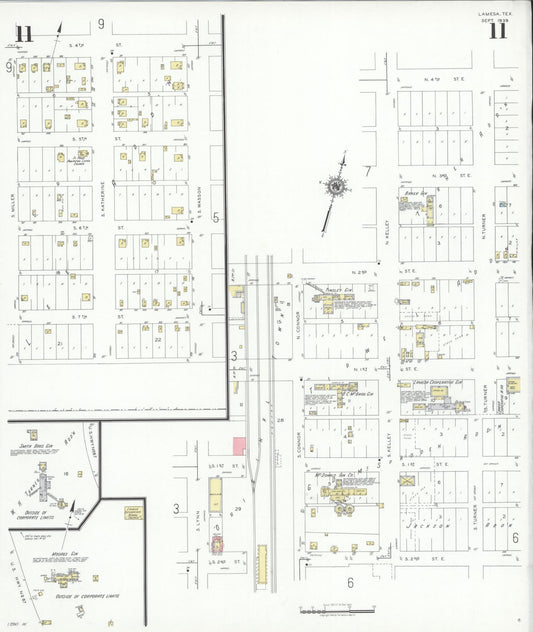 Sanborn Fire Insurance Map from Lamesa, Dawson County, Texas (1939), Sheet #0011 - Historic Sanborn Fire Insurance Map Print, vintage old map wall art, antique decor, genealogy gift, Texas Texas map