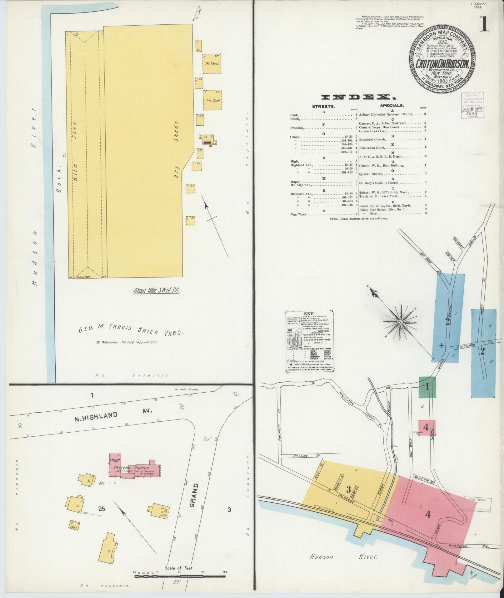 Sanborn Fire Insurance Map from Croton-on-hudson, Westchester County, New York. (1903) – Historic Sanborn Fire Insurance Map Print