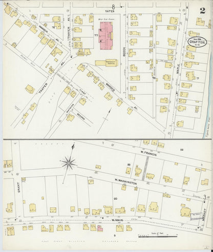 Sanborn Fire Insurance Map from Grafton, Taylor County, West Virginia (1906), Sheet #0002 - Complete Map Set gallery image, historic Sanborn map, vintage wall art, West Virginia West Virginia