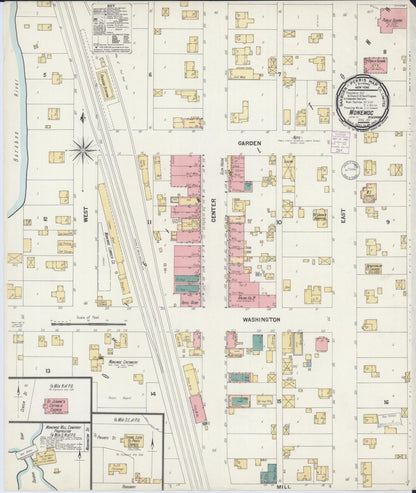 Sanborn Fire Insurance Map from Wonewoc, Juneau County, Wisconsin (1901), Sheet #0001 - Historic Sanborn Fire Insurance Map Print, vintage old map wall art, antique decor, genealogy gift, Wisconsin Wisconsin map
