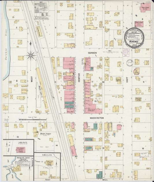 Sanborn Fire Insurance Map from Wonewoc, Juneau County, Wisconsin (1901), Sheet #0001 - Historic Sanborn Fire Insurance Map Print, vintage old map wall art, antique decor, genealogy gift, Wisconsin Wisconsin map