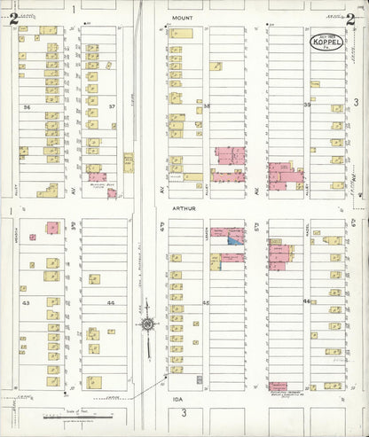 Sanborn Fire Insurance Map from Koppel, Beaver County, Pennsylvania (1923), Sheet #0002 - Historic Sanborn Fire Insurance Map Print, vintage old map wall art, antique decor, genealogy gift, Pennsylvania Pennsylvania map