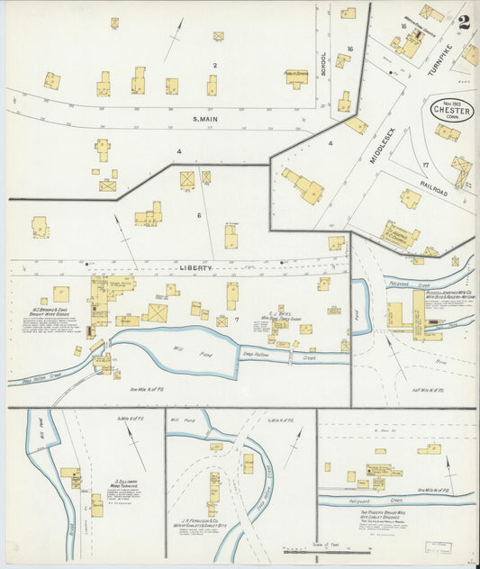 Sanborn Fire Insurance Map from Chester, Middlesex County, Connecticut (1903), Sheet #0002 - Historic Sanborn Fire Insurance Map Print, vintage old map wall art, antique decor, genealogy gift, Connecticut Connecticut map