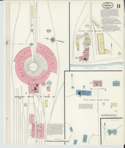 Sanborn Fire Insurance Map from Mandan, Morton County, North Dakota (1913), Sheet #0011 - Historic Sanborn Fire Insurance Map Print, vintage old map wall art, antique decor, genealogy gift, North Dakota North Dakota map