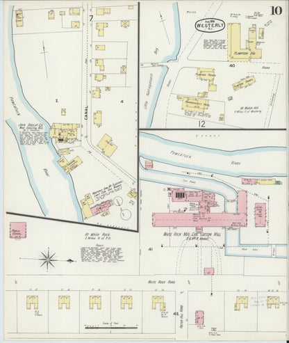 Sanborn Fire Insurance Map from Westerly, Washington County, Rhode Island (1896), Sheet #0010 - Complete Map Set gallery image, historic Sanborn map, vintage wall art, Rhode Island Rhode Island