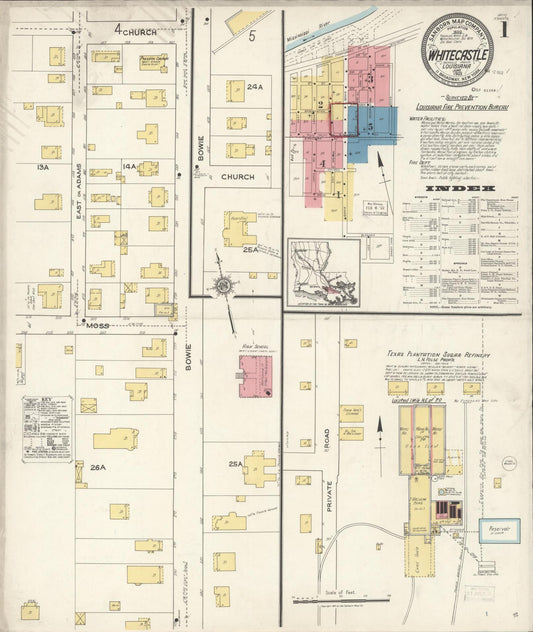 Sanborn Fire Insurance Map from White Castle, Iberville Parish, Louisiana. (1921) – Historic Sanborn Fire Insurance Map Print