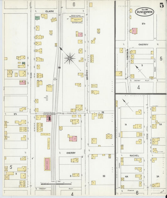 Sanborn Fire Insurance Map from Duncannon, Perry County, Pennsylvania (1904), Sheet #0005 - Historic Sanborn Fire Insurance Map Print, vintage old map wall art, antique decor, genealogy gift, Pennsylvania Pennsylvania map