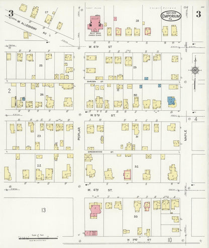 Sanborn Fire Insurance Map from Emporium, Cameron County, Pennsylvania (1925), Sheet #0003 - Complete Map Set gallery image, historic Sanborn map, vintage wall art, Pennsylvania Pennsylvania