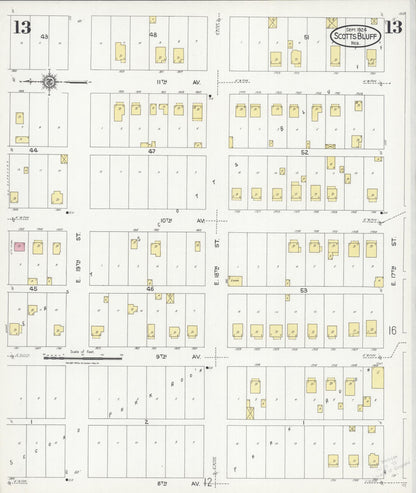 Sanborn Fire Insurance Map from Scottsbluff, Scotts Bluff County, Nebraska (1924), Sheet #0013 - Complete Map Set gallery image, historic Sanborn map, vintage wall art, Nebraska Nebraska