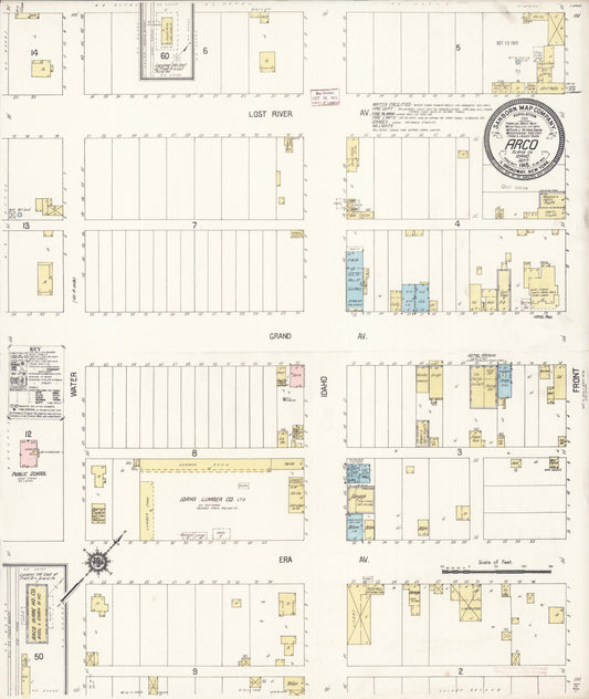 Sanborn Fire Insurance Map from Arco, Butte County, Idaho (1915), Sheet #0001 - Historic Sanborn Fire Insurance Map Print, vintage old map wall art, antique decor, genealogy gift, Idaho Idaho map