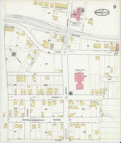 Sanborn Fire Insurance Map from Monongahela City, Washington County, Pennsylvania (1918), Sheet #0009 - Complete Map Set gallery image, historic Sanborn map, vintage wall art, Pennsylvania Pennsylvania