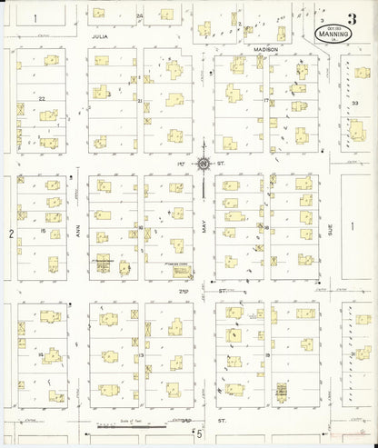 Sanborn Fire Insurance Map from Manning, Carroll County, Iowa (1913), Sheet #0003 - Historic Sanborn Fire Insurance Map Print