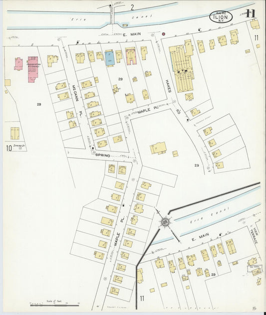 Sanborn Fire Insurance Map from Ilion, Herkimer County, New York (1912), Sheet #0011 - Historic Sanborn Fire Insurance Map Print, vintage old map wall art, antique decor, genealogy gift, New York New York map