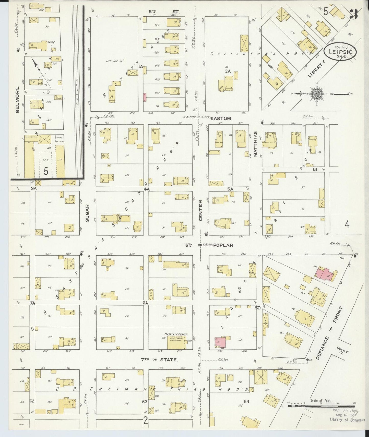 Sanborn Fire Insurance Map from Leipsic, Putnam County, Ohio (1910), Sheet #0003 - Historic Sanborn Fire Insurance Map Print, vintage old map wall art, antique decor, genealogy gift, Ohio Ohio map