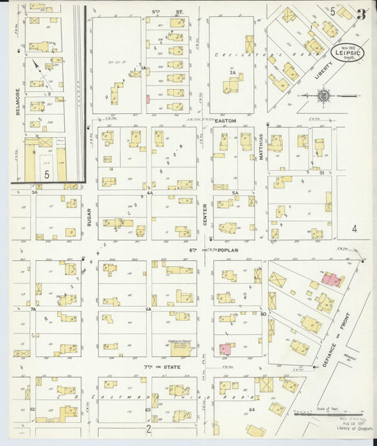 Sanborn Fire Insurance Map from Leipsic, Putnam County, Ohio (1910), Sheet #0003 - Historic Sanborn Fire Insurance Map Print, vintage old map wall art, antique decor, genealogy gift, Ohio Ohio map