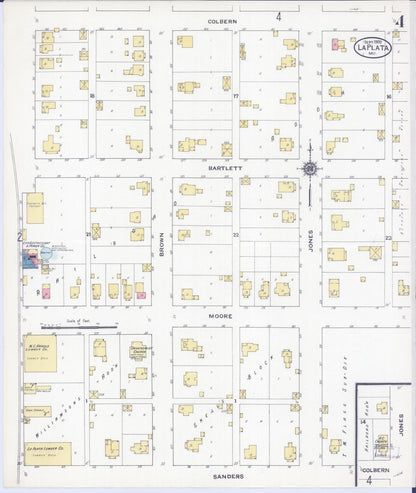 Sanborn Fire Insurance Map from La Plata, Macon County, Missouri (1909), Sheet #0004 - Historic Sanborn Fire Insurance Map Print, vintage old map wall art, antique decor, genealogy gift, Missouri Missouri map