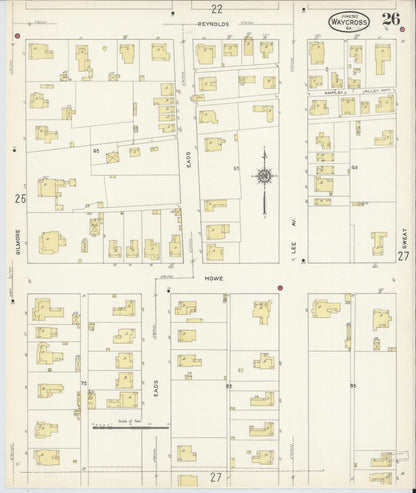 Sanborn Fire Insurance Map from Waycross, Ware County, Georgia (1913), Sheet #0026 - Complete Map Set gallery image, historic Sanborn map, vintage wall art, Georgia Georgia