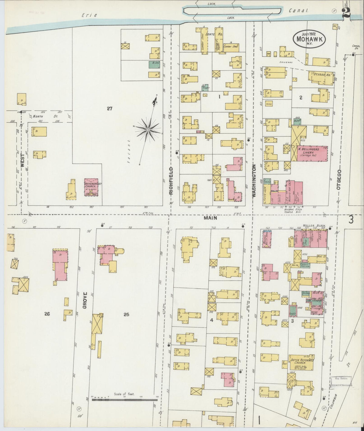 Sanborn Fire Insurance Map from Mohawk, Herkimer County, New York (1902), Sheet #0002 - Complete Map Set gallery image, historic Sanborn map, vintage wall art, New York New York
