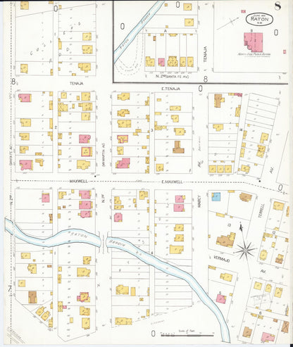Sanborn Fire Insurance Map from Raton, Colfax County, New Mexico (1906), Sheet #0008 - Complete Map Set gallery image, historic Sanborn map, vintage wall art, New Mexico New Mexico