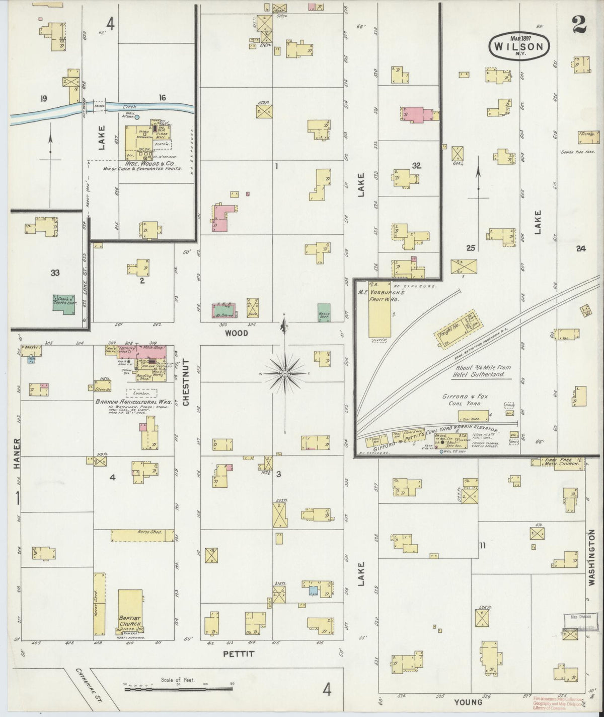 Sanborn Fire Insurance Map from Wilson, Niagara County, New York (1897), Sheet #0002 - Historic Sanborn Fire Insurance Map Print, vintage old map wall art, antique decor, genealogy gift, New York New York map