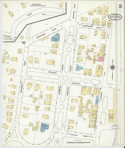 Sanborn Fire Insurance Map from Katonah, Westchester County, New York (1910), Sheet #0003 - Complete Map Set gallery image, historic Sanborn map, vintage wall art, New York New York