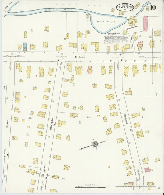 Sanborn Fire Insurance Map from Silver Creek, Chautauqua County, New York (1913), Sheet #0010 - Historic Sanborn Fire Insurance Map Print, vintage old map wall art, antique decor, genealogy gift, New York New York map