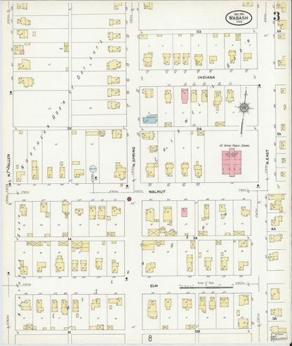 Sanborn Fire Insurance Map from Wabash, Wabash County, Indiana (1910), Sheet #0003 - Complete Map Set gallery image, historic Sanborn map, vintage wall art, Indiana Indiana