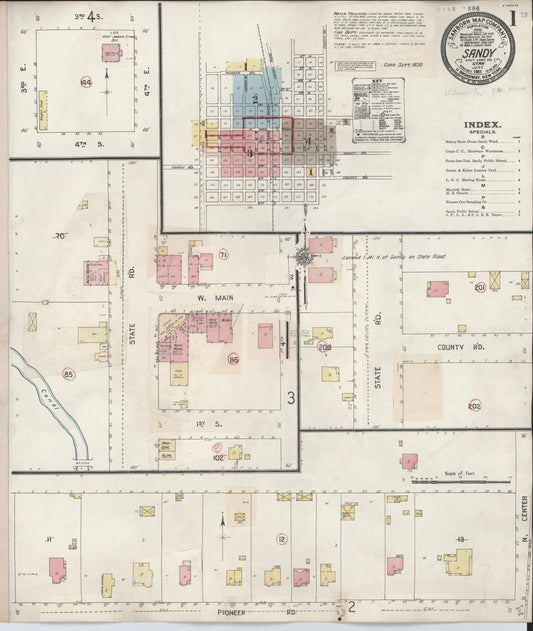 Sanborn Fire Insurance Map from Sandy, Salt Lake County, Utah (1930), Sheet #0001 - Historic Sanborn Fire Insurance Map Print, vintage old map wall art, antique decor, genealogy gift, Utah Utah map