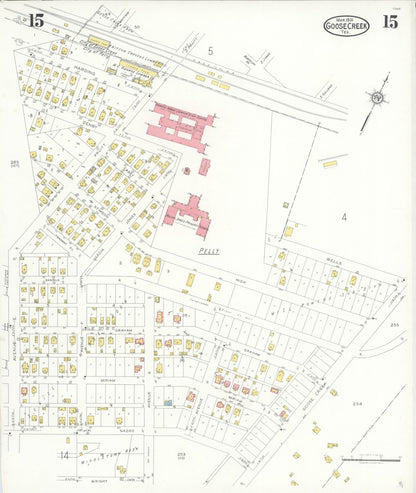 Sanborn Fire Insurance Map from Goose Creek, Harris County, Texas (1931), Sheet #0015 - Complete Map Set gallery image, historic Sanborn map, vintage wall art, Texas Texas