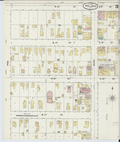 Sanborn Fire Insurance Map from Holland, Ottawa County, Michigan (1889), Sheet #0003 - Complete Map Set gallery image, historic Sanborn map, vintage wall art, Michigan Michigan