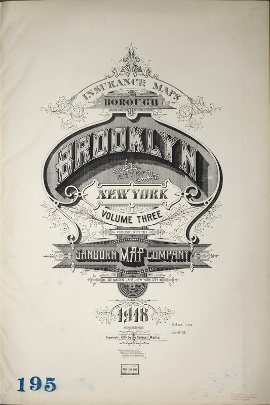 Sanborn Fire Insurance Map from Brooklyn, Kings County, New York. (1935) – Historic Sanborn Fire Insurance Map Print