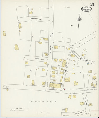 Sanborn Fire Insurance Map from Swampscott, Essex County, Massachusetts (1913), Sheet #0021 - Complete Map Set gallery image, historic Sanborn map, vintage wall art, Massachusetts Massachusetts