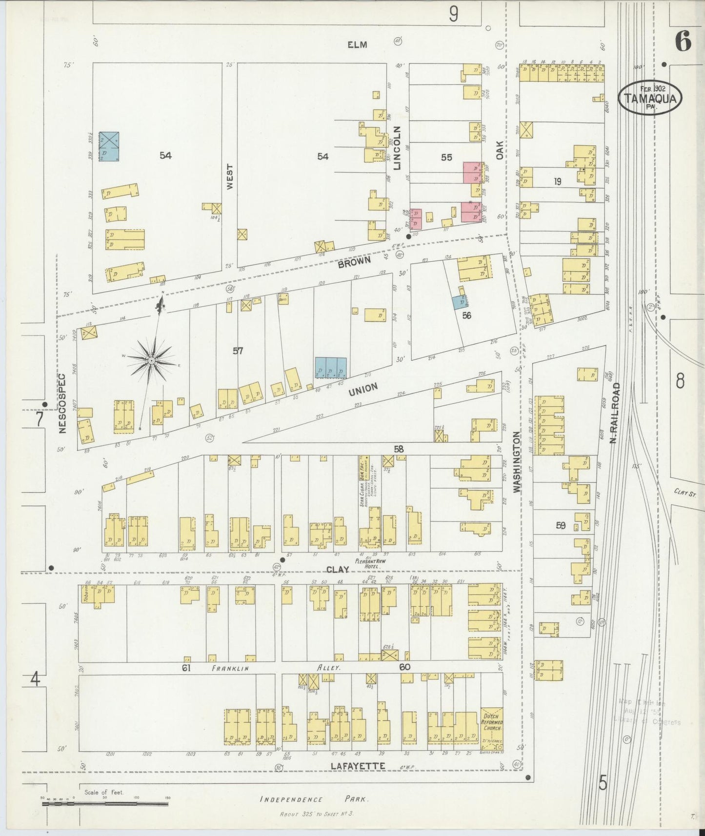 Sanborn Fire Insurance Map from Tamaqua, Schuylkill County, Pennsylvania (1902), Sheet #0006 - Complete Map Set gallery image, historic Sanborn map, vintage wall art, Pennsylvania Pennsylvania