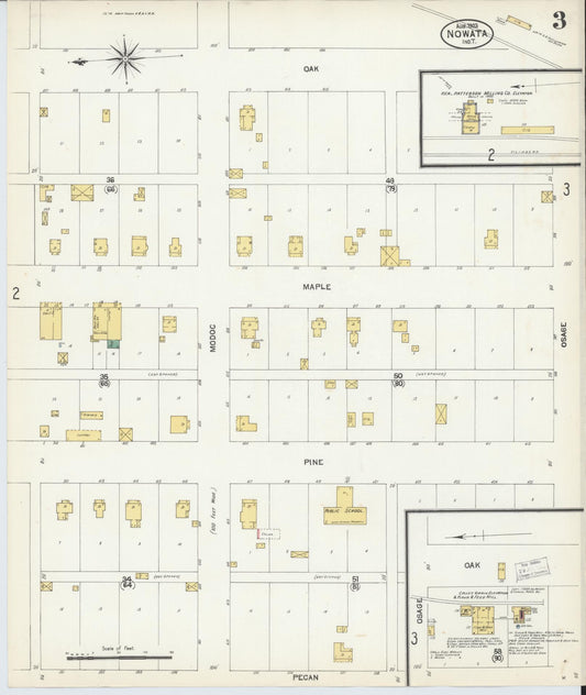 Sanborn Fire Insurance Map from Nowata, Nowata County, Oklahoma (1903), Sheet #0003 - Historic Sanborn Fire Insurance Map Print, vintage old map wall art, antique decor, genealogy gift, Oklahoma Oklahoma map